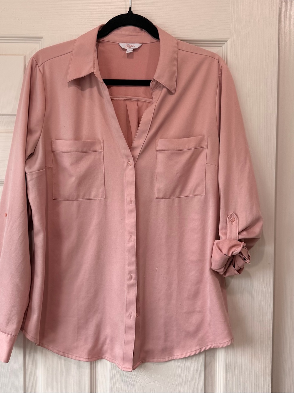 Cozy Casual Pink Button-Front Shirt - Candie’s